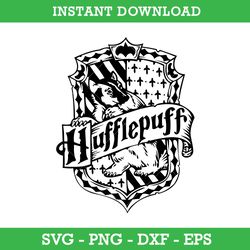 Hufflepuff House Emblem Outline  Svg, Harry Potter House Crest Svg, School Of Magic House Crest Svg, Instant Download