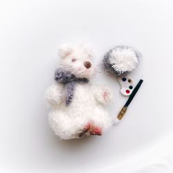 Crochet Teddy Bear, miniature animal. Exclusive Artist Bear