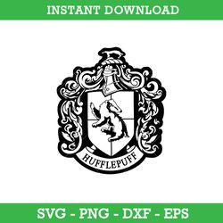 Hufflepuff Crest Emblem Outline Svg, Harry Potter House Crest Svg, School Of Magic House Crest Svg, Instant Download