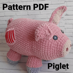 pattern piglet plush inspired from the land of dreams, pattern piglet,crochet piglet pattern,pig pattern,pig toy pattern
