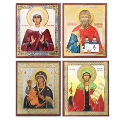 Discounted Four Serbian Saints Icon Set | A set of 4 small Orthodox icons of Serbian Saints