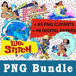 lilo and stitch disney png, lilo and stitch disney bundle png, cliparts, printable, cartoon characters