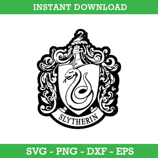 Slytherin Emblem Outline Svg, Harry Potter House Crest Svg, | Inspire ...