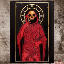 Gothic horror art print The Mask of the Red Death. Gothic home decor. Edgar Allan Poe poster. Dark art wall decor.