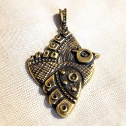 handmade bird necklace pendant,vintage brass bird charm,ukraine handmade jewelry,bird symbol jewelry charm, brass bird