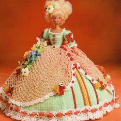 crochet pattern PDF-Fashion doll Barbie gown crochet vintage pattern-Doll charming dress