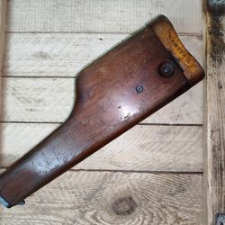 old original rare army ussr russian wooden holster butt stock pistol stechkin , cccp
