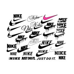 swoosh nike dripping drip just do it logo bundle svg, trending svg, sports brand svg, nike svg, nike logo svg, brand log