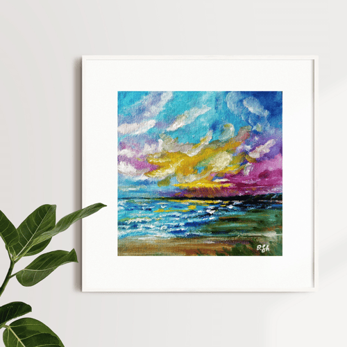 Original oil painting, landscape, seascape, skyscape, small painting
