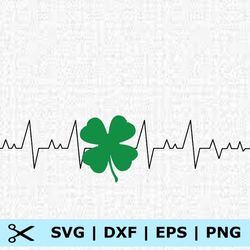 patrick day heartbeat svg, eps, png, dxf, digital download