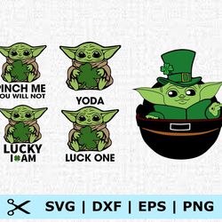 green yoda svg, happy st patrick's day svg, baby yoda svg, pinch me you will not, lucky i am, luck one svg, eps, png