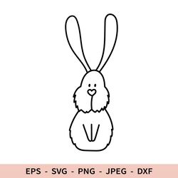 Bunny Svg Funny Rabbit File for Cricut Outline Farm Animal Silhouette Dxf