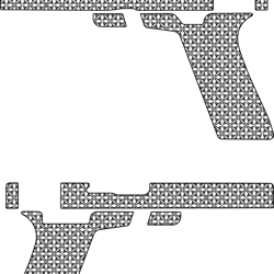 glock 41 gen 4 laser file 6 black white vector outline or line art file for cnc laser cutting, wood, metal engraving, cr