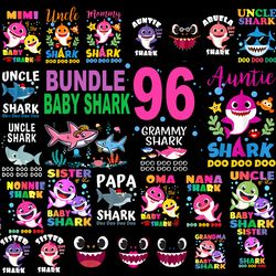 Bundle 54 Baby Shark PNG, This Baby Is Made With Love,Family Gift, Funny Shark, Sublimated Printing, Instant download