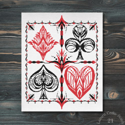 Cards cross stitch pattern
