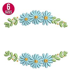 daisy wreath embroidery design, wreath, machine embroidery pattern, instant download
