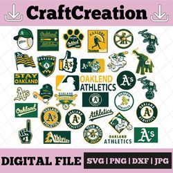 32 files oakland athletics svg, cut files, baseball clipart, cricut oakland svg, athletics svg, cutting files, mlb svg,
