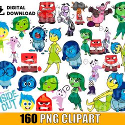 160 inside out clipart, inside out png, disney inside out bundle png, disney png digital download