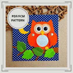 Page Pattern Owl on a tree PDF  & Tutorial,Felt activity book pattern, Quiet Book Pattern PDF