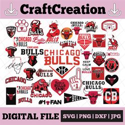 37 files chicago bulls svg, chicago svg,  bulls svg, nba svg, nba svg, basketball clipart, svg , svg for silhouette , cl