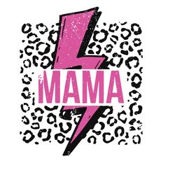 mama lightning sublimation svg, leopard print svg, love mama svg