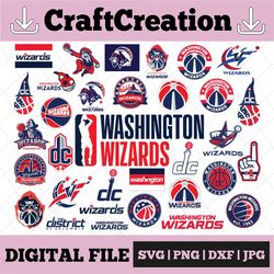 34 files washington wizards nba basketball bundle svg washington svg, wizards svg, washington wizards clipart, nba svg,