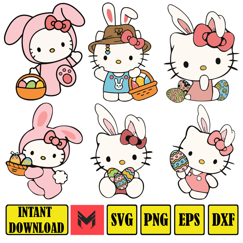 Easter Kawaii Kitty Bundle SVG.jpg
