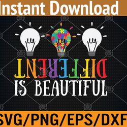 different is beautiful autism awareness kids women autism svg, eps, png, dxf, digital download
