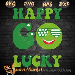 smile face Groovy happy go lucky st patricks day Svg png DXF ePS