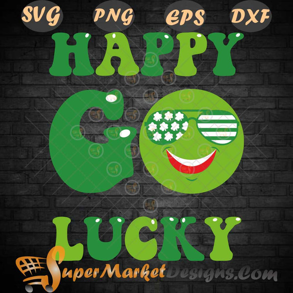 smile face Groovy happy go lucky st patricks day Svg png DXF ePS.jpg