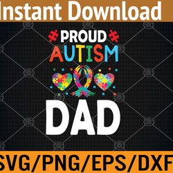 mens proud autism dad autism awareness svg, eps, png, dxf, digital download