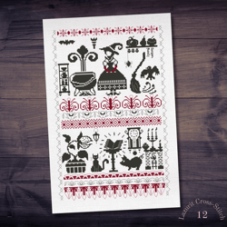 Visiting the Witch cross stitch pattern