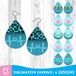 Nurse Earring Sublimation Bundle - Teardrop Earrings PNG