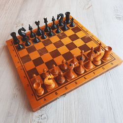 1950s old chess set USSR wooden vintage chess board 29x29cm - Shop Chess24  Board Games & Toys - Pinkoi