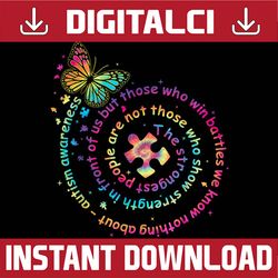 autism awareness tie dye puzzle butterfly png sublimation design