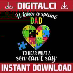 fun heart puzzle, dad autism awareness family support png sublimation design