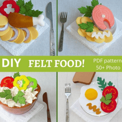 PDF pattern Felt Hot Meal: A DIY Pattern for Eco-Friendly Pretend Play Food