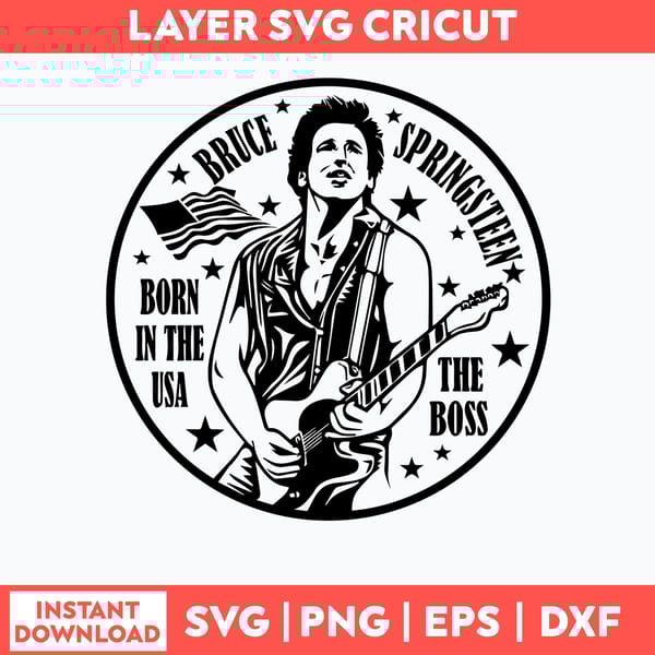 Bruce Springsteen Born In The Usa The Boos Svg, Bruce Spring - Inspire ...