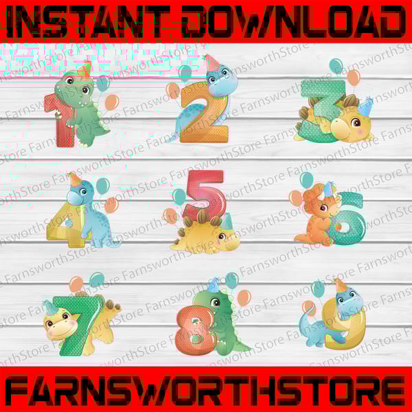 Dinosaur T rex Numbers Png, Dinosaur Theme Birthday Party, B - Inspire ...