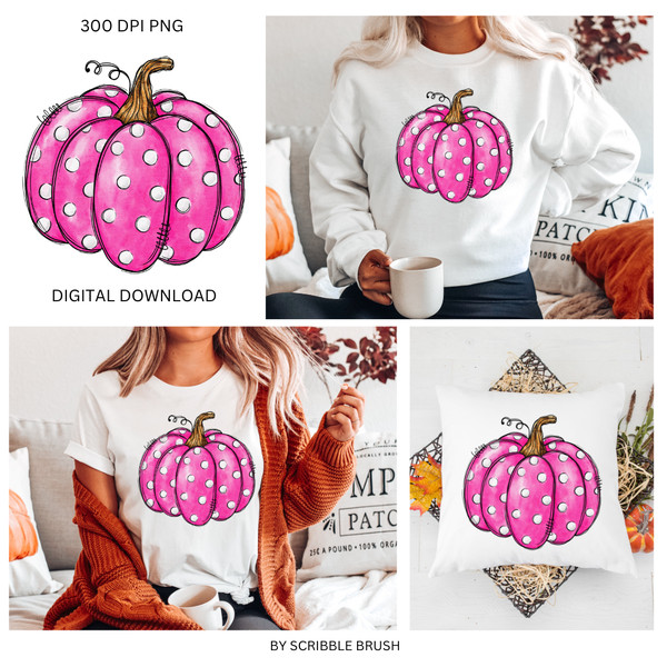 Fall Pink Pumpkin sublimation mug shirt mockup.png