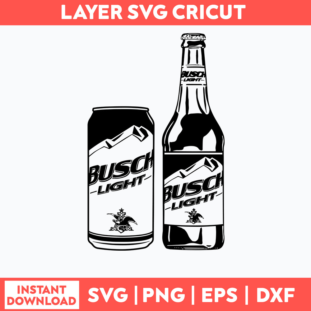 Busch Light Bottle And Can Svg, Busch Light Svg, Png Dxf Eps File.jpg