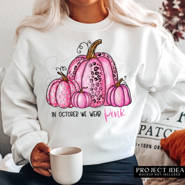 In October We Wear Pink sublimation mug shirt mockup.png