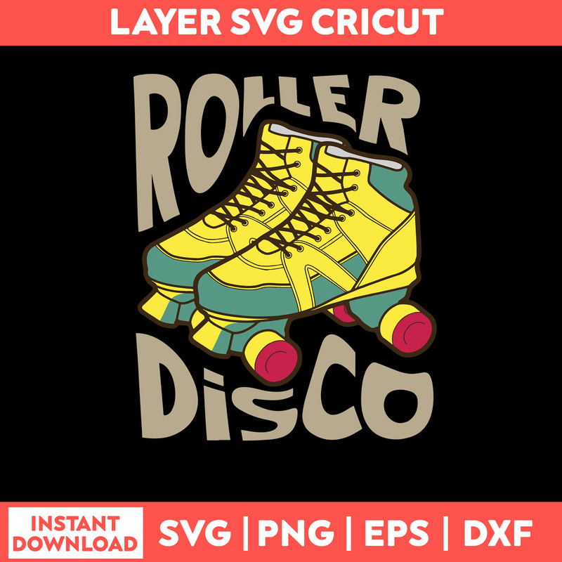 Cool Roller Disco Svg, Roller Skating Svg, Png Dxf Eps File.jpg