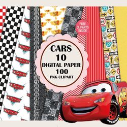 450 file cars bundle png, 10 digital paper cars png, disney cars bundle png, disney png digital download