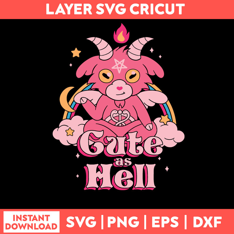 Cute As Hell Svg, Satan Svg, Lucifer Svg, Halloween Svg, Png Dxf Eps file.jpg