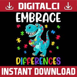 dinosaur puzzle piece autism awareness month for boys kids png sublimation design