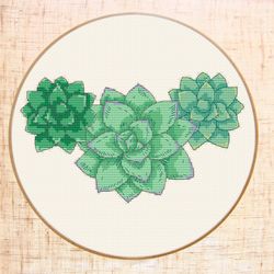 Succulent cross stitch Modern cross stitch pattern Cactus cross stitch PDF