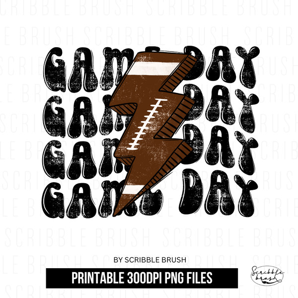 Football Bolt Game day Sublimation PNG design.png