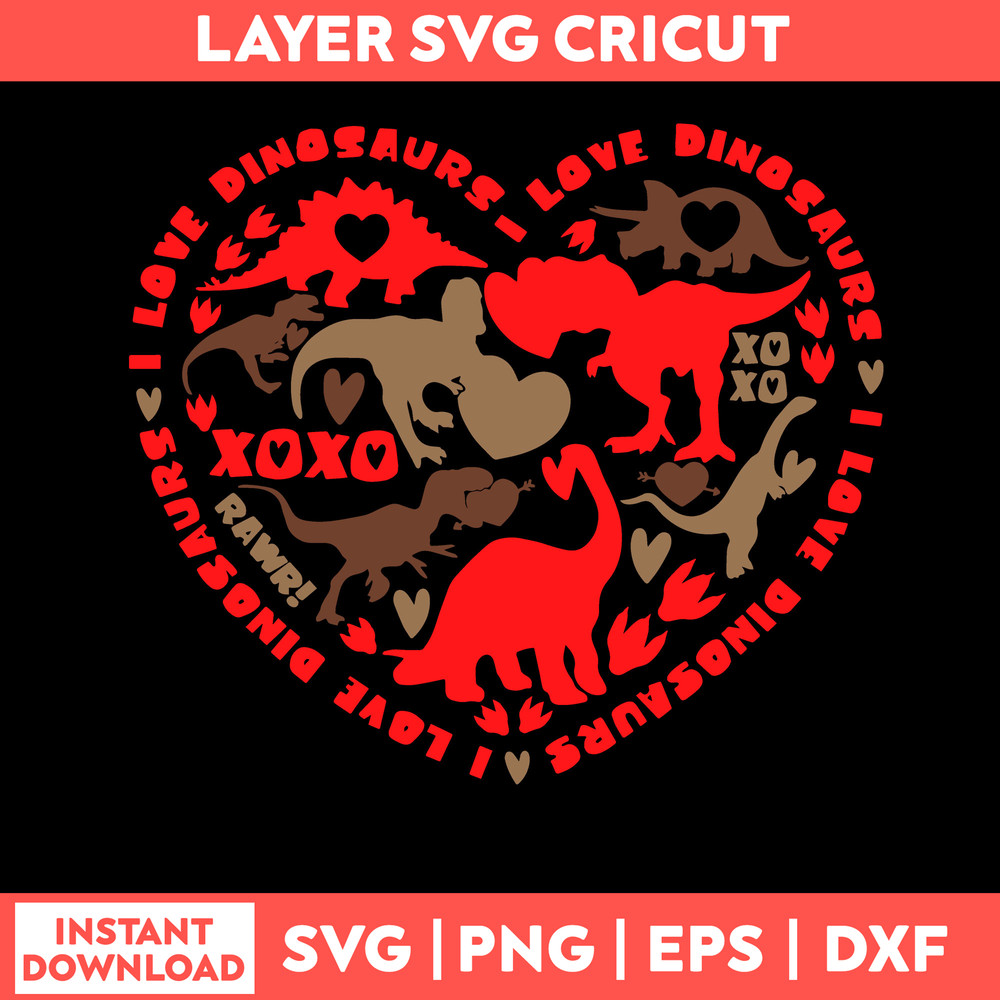 Dinosaur Heart Svg, Dinosaur Svg, Png Dxf Eps File.jpg