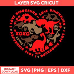dinosaur heart svg, dinosaur svg, png dxf eps file